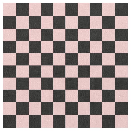 Pfirsich und schwarzes Schachbrettmuster Stoff (Nahaufnahme)