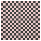Pfirsich und schwarzes Schachbrettmuster Stoff (Muster)