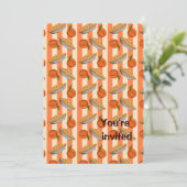 Pfirsich und Torte Patten Einladung (Stehend Vorderseite)