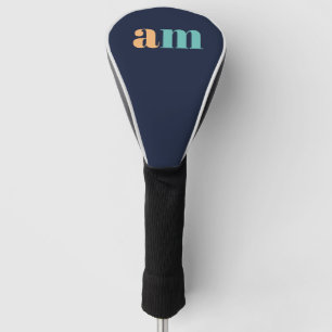Pfirsich und türkisches elegantes Monogramm-Design Golf Headcover