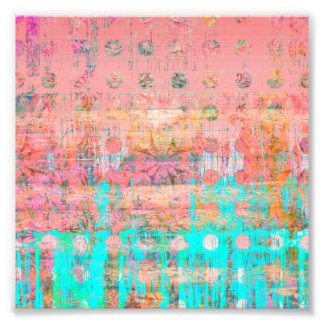 Pfirsich und türkisfarbener, wetterfester Paint Po Fotodruck