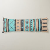 Pfirsich und türkisfarbenes Stammmuster Seitenschläferkissen (Vorderseite)