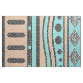 Pfirsich und türkisfarbenes Stammmuster Stoff (Fat Quarter (45,7 x 55,9 cm))