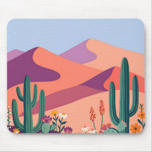 Pfirsich- und Veilchen-Wüsten-Dünen-Mauspad Mousepad