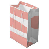 Pfirsich und Weiß Abstrakt Mittlere Geschenktüte (Vorderseite Schrägansicht)