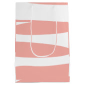 Pfirsich und Weiß Abstrakt Mittlere Geschenktüte (Rückseite)