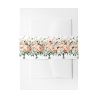 Pfirsich und Weiße Blüte Einladungsbanderole