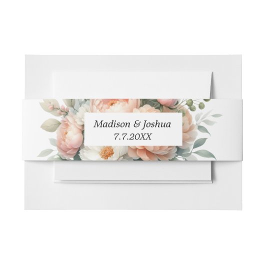 Pfirsich und Weiße Blüte Einladungsbanderole (Vorderseite Beispiel)