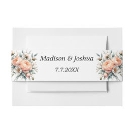 Pfirsich und Weiße Blüte Einladungsbanderole