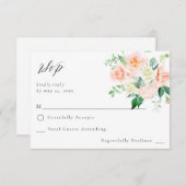 Pfirsich und Weiße Blüte ni Mahlzeit UAWG V3 RSVP Karte (Vorne/Hinten)