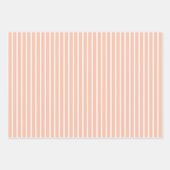 Pfirsich und weiße Streifen Geschenkpapier Set (Vorderseite 3)