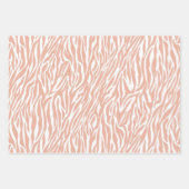 Pfirsich und weiße Streifen Geschenkpapier Set (Vorderseite 2)