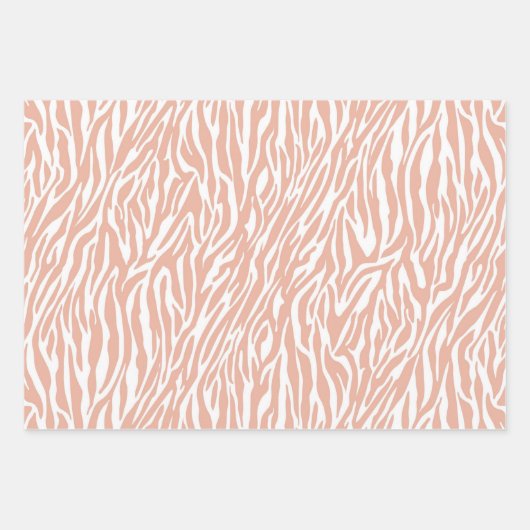 Pfirsich und weiße Streifen Geschenkpapier Set (Vorderseite 2)