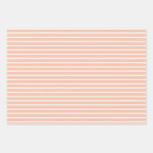 Pfirsich und weiße Streifen Geschenkpapier Set (Vorderseite)