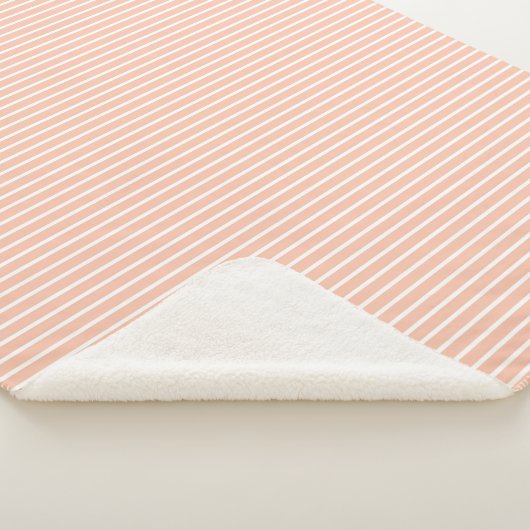 Pfirsich und weiße Streifen Sherpadecke (3/4)