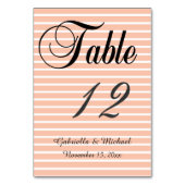 Pfirsich und weiße Streifen Tischnummer (Vorderseite)