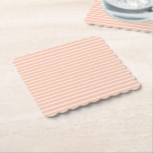 Pfirsich und weiße Streifen Untersetzer (angewinkelt)
