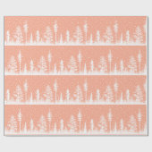 Pfirsich und Weißschneewald Geschenkpapier (Flach)