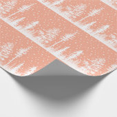 Pfirsich und Weißschneewald Geschenkpapier (Ecke)