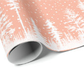Pfirsich und Weißschneewald Geschenkpapier (Rolleneckpunkt)