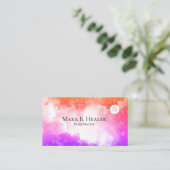 *~* Pfirsich-Universum-Lavendel und rosa Visitenkarte (Stehend Vorderseite)