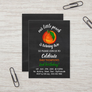 Pfirsich, unsere kleine Pfirsich, Geburtstagskarte Visitenkarte