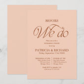 Pfirsich vor unserer Hochzeitsprobe Dinner Einladung (Vorne/Hinten)