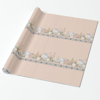 Pfirsich-Waldlamm-Packpapier Geschenkpapier