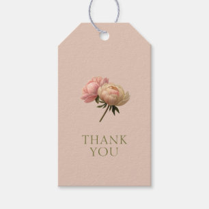 Pfirsich & Weiß   Chic Rose Hochzeits-Dankeschön-G Geschenkanhänger