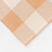 Pfirsich-Weiß kariertes Gingham-Muster Fleecedecke (Ecke)