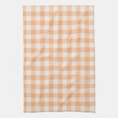 Pfirsich-Weiß kariertes Gingham-Muster Geschirrtuch (Vertikal)