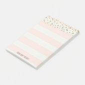 Pfirsich-Weiß Stripes den personalisierten Post-it Klebezettel (angewinkelt)