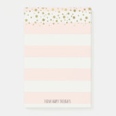 Pfirsich-Weiß Stripes den personalisierten Post-it Klebezettel (Vorderseite)
