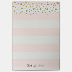 Pfirsich-Weiß Stripes den personalisierten Post-it Klebezettel