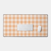 Pfirsich-weiße karierte Gingham-Muster Schreibtischunterlage (Tastatur & Maus)