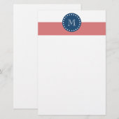 Pfirsich-weiße Streifen Muster, Briefpapier (Vorne/Hinten)
