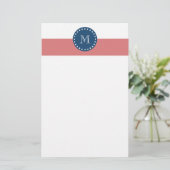 Pfirsich-weiße Streifen Muster, Briefpapier (Stehend Vorderseite)