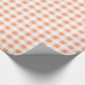 Pfirsich-weißes Gingham-Muster Geschenkpapier (Ecke)
