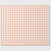 Pfirsich-weißes Gingham-Muster Geschenkpapier (Flach)