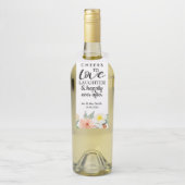 Pfirsich & White Floral Chefs zur Gastgeschenk Hoc Flaschenanhänger (Auf Flasche)