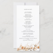 Pfirsich-Wildblumen-Hochzeitsprogramm (Rückseite)