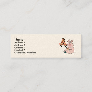 Pfirsichbänder Schwein, Name, Anschrift 1, Anschri Mini Visitenkarte