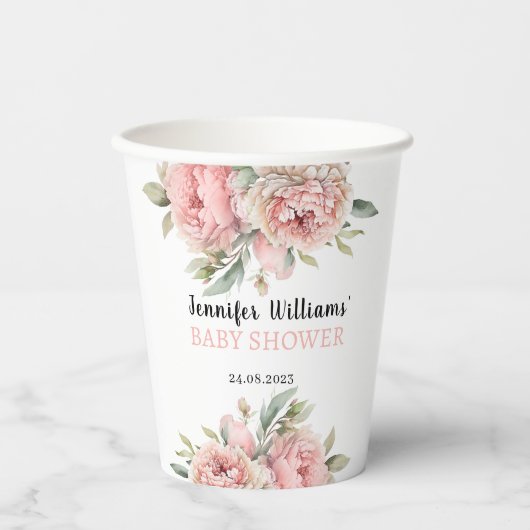 Pfirsichbäonchen Blumenspießtasse Pappbecher (Vorderseite)