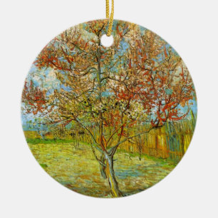 Pfirsichbaum in Blüte von Vincent van Gogh Keramik Ornament