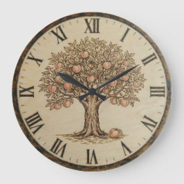 Pfirsichbaum-Wanduhr  Große Wanduhr