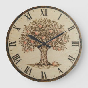 Pfirsichbaum-Wanduhr  Große Wanduhr