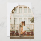 Pfirsichbaumblüte Foto Hochzeitsbogen Einladung (Rückseite)