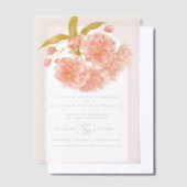 Pfirsichbaumblüte Foto Hochzeitsbogen Pergament Einladungen (Versetzt)