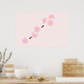 Pfirsichbaumblüten Poster (Küche)