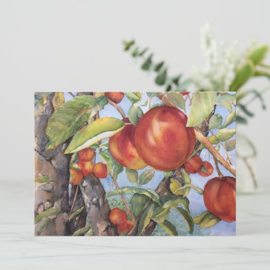 Pfirsichbäume Der Mensch und die Weintrauben Dankeskarte (Stehend Vorderseite)